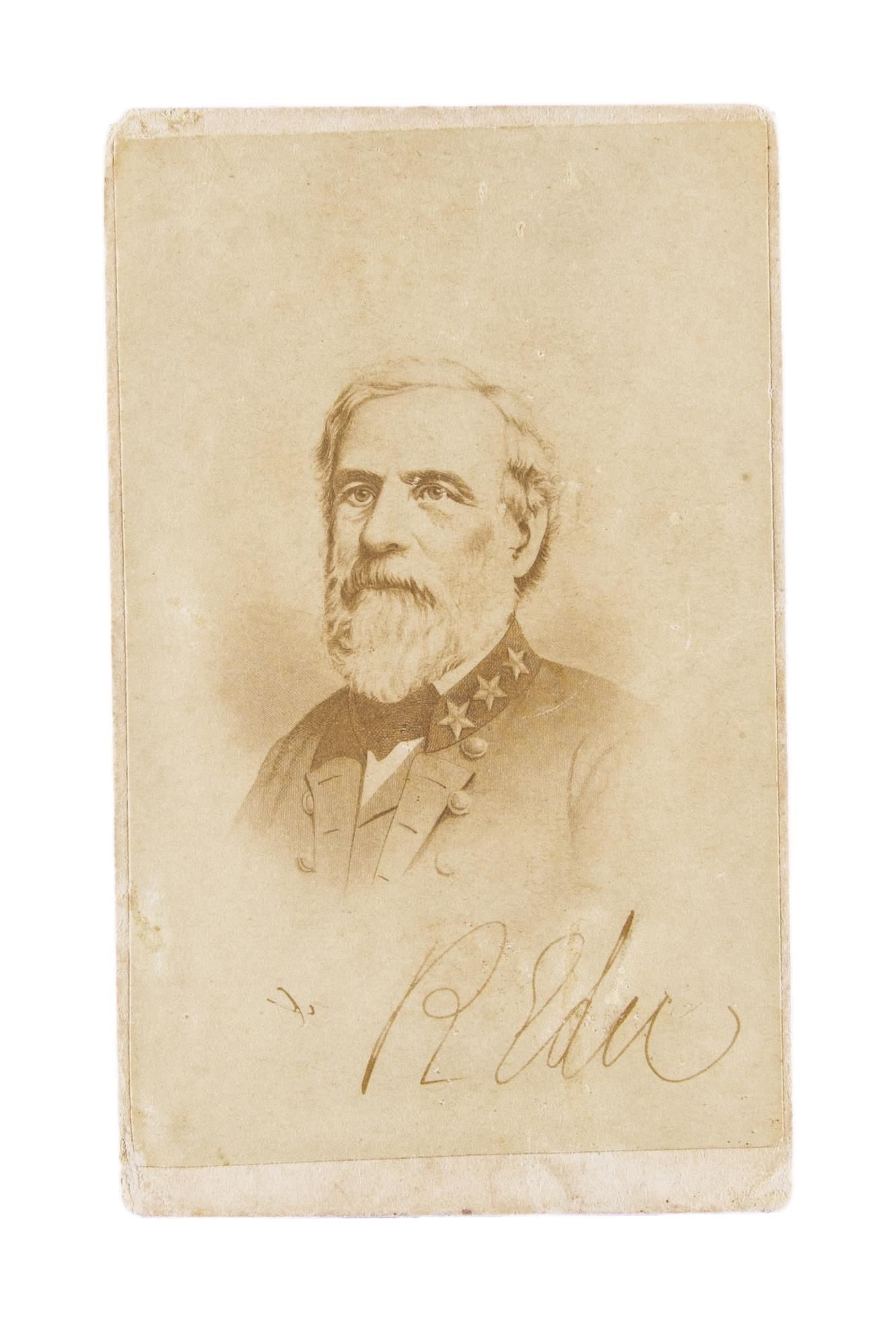 ROBERT E LEE IN UNIFORM SIGNED CDV. (1 of 2)
