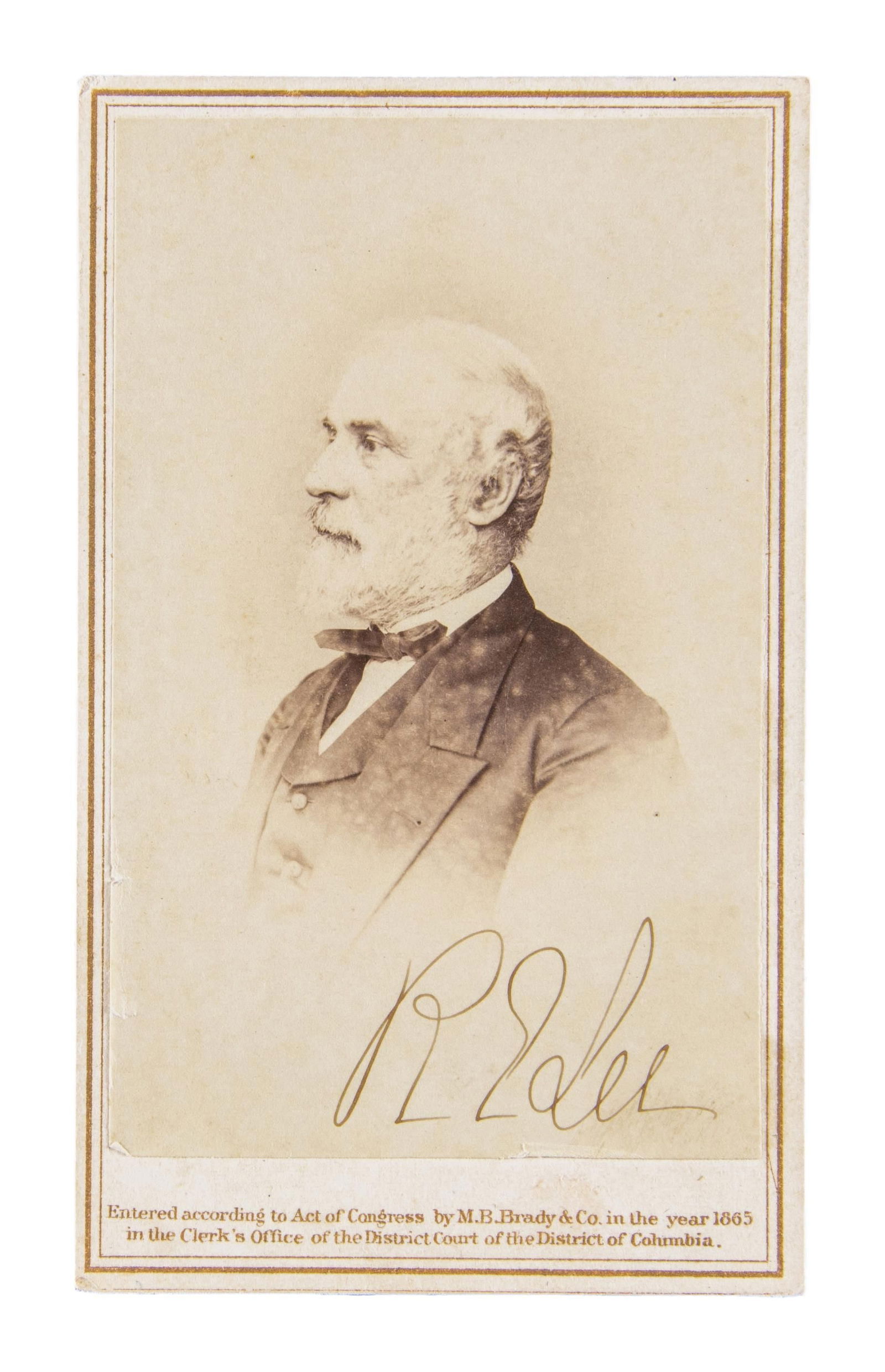 FINE ROBERT E LEE SIGNED MATTHEW BRADY CDV. (1 of 2)