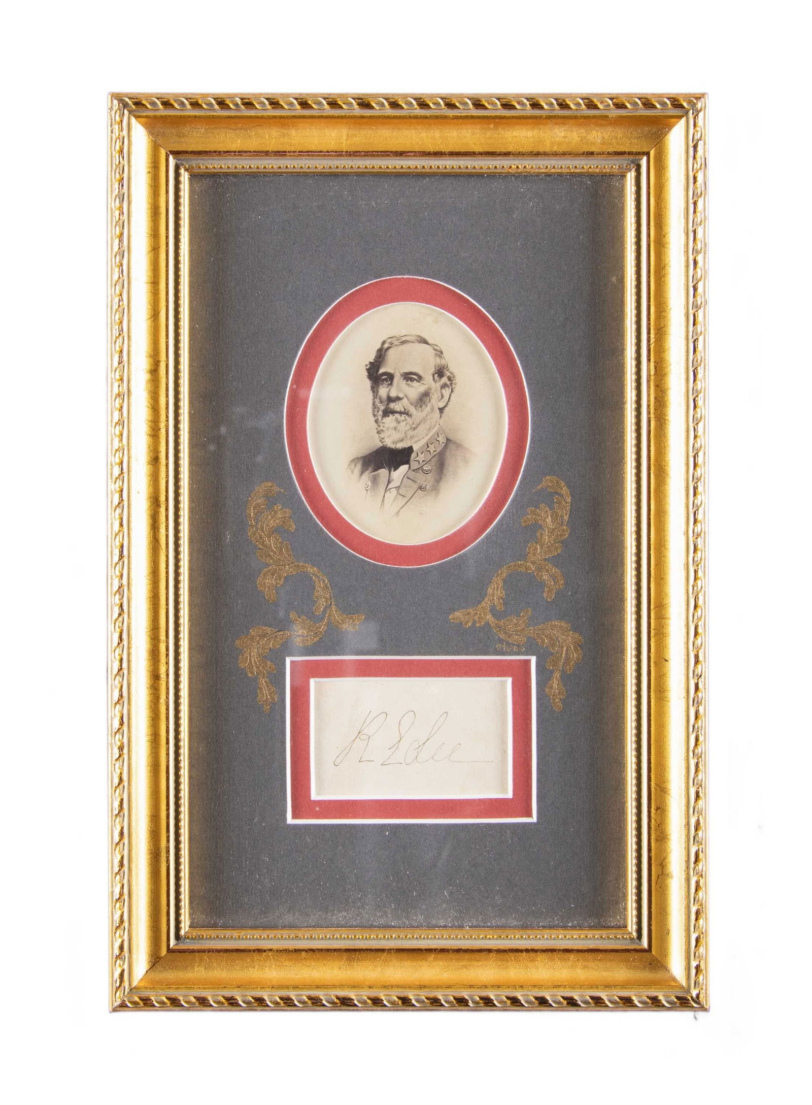 FRAMED ROBERT E LEE SIGNATURE & CDV. (1 of 3)
