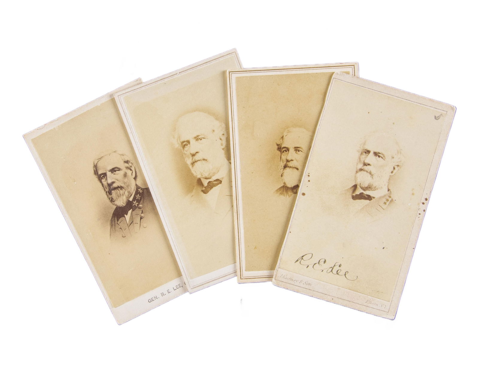 GROUP OF 4 ROBERT E LEE IN UNIFORM CDV (1 of 2)