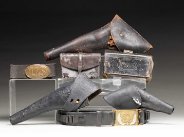 GROUP OF 7 CIVIL WAR & INDIAN WAR ERA LEATHER