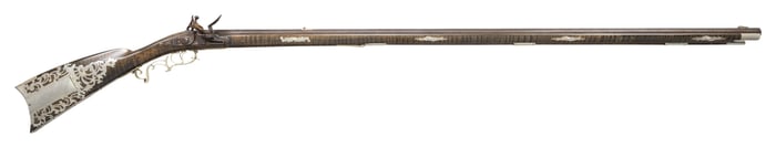 ORNATE SILVER MOUNTED ASSEMBLED FLINTLOCK .