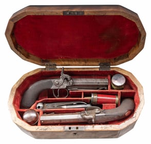 J. WILLIAMS MATCHED PAIR OF BRITISH BELT PISTOLS.