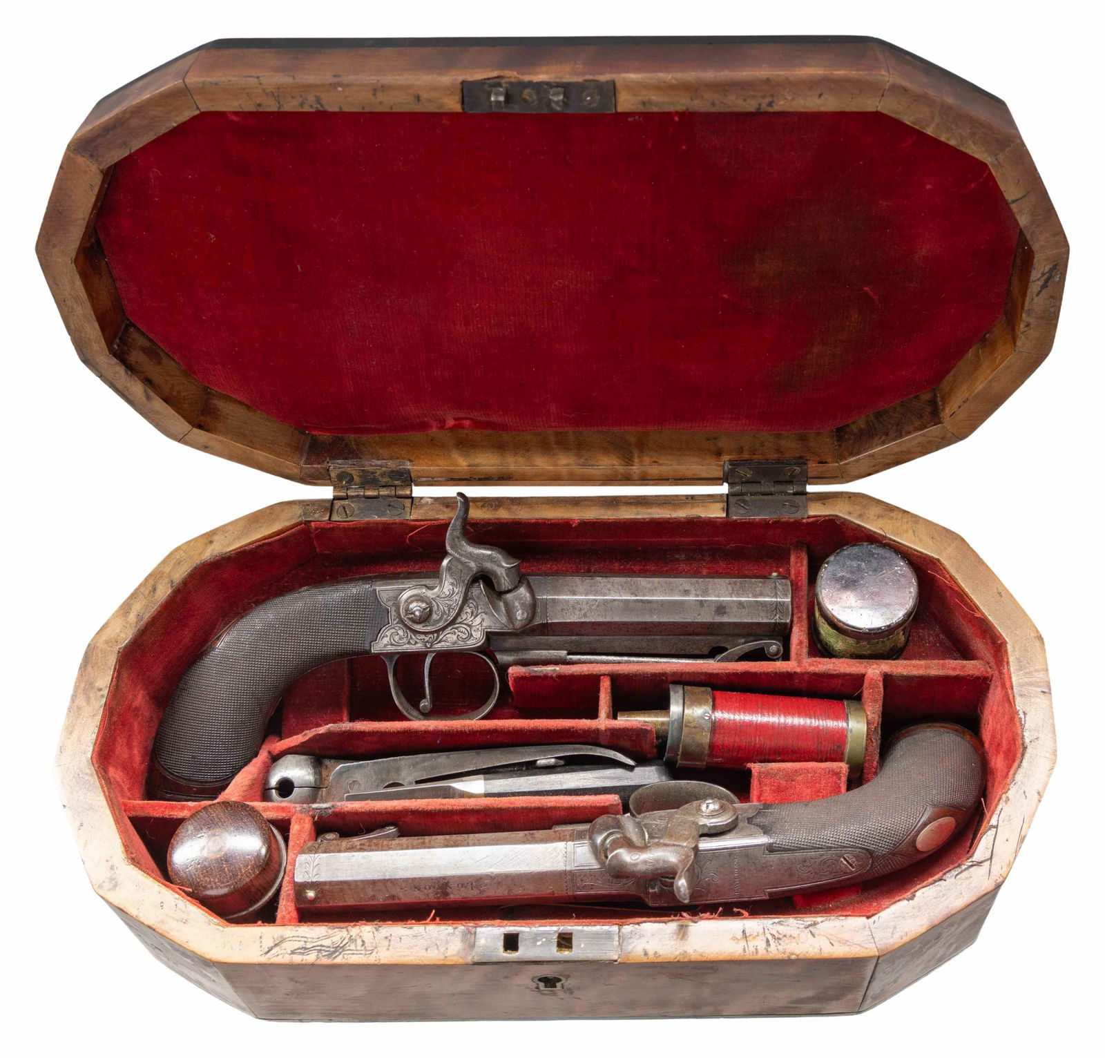 J. WILLIAMS MATCHED PAIR OF BRITISH BELT PISTOLS. (1 of 3)