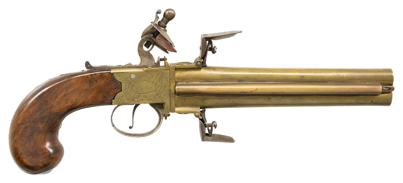 BLAIR SWIVEL BREECH FLINTLOCK PISTOL. (1 of 2)