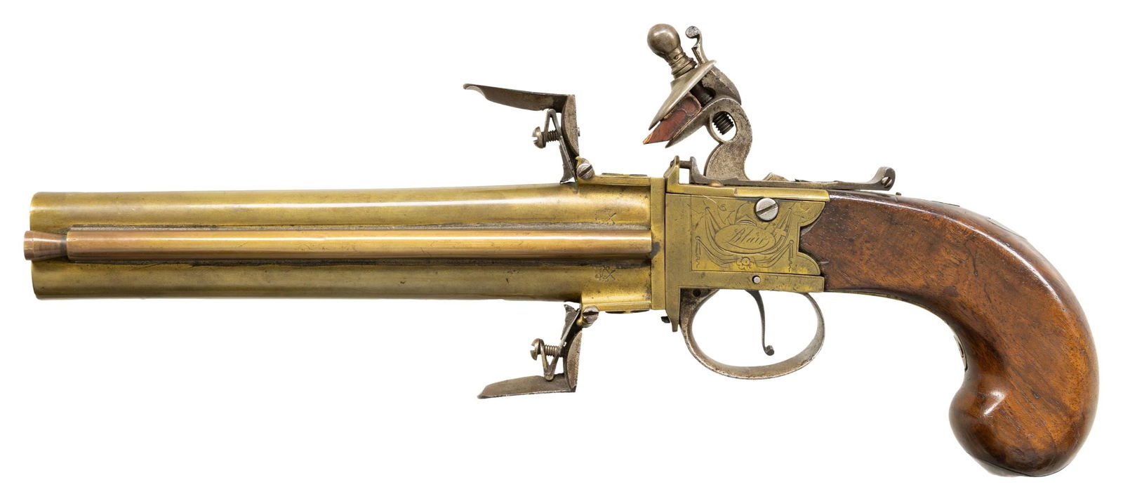 BLAIR SWIVEL BREECH FLINTLOCK PISTOL. - 2