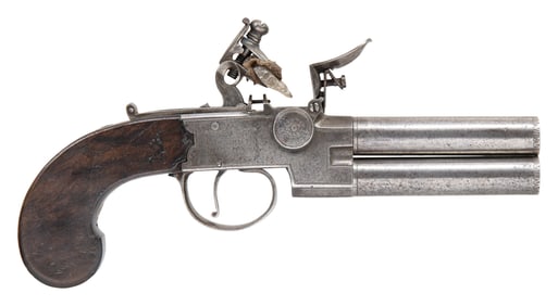 ENGLISH NICHOLSON CENTER HAMMER O/U FLINTLOCK