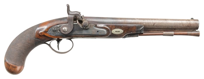 IRISH PERCUSSION CONVERSION PISTOL, BY FOWLER OF