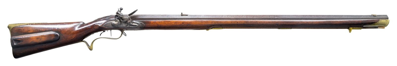 IMPRESSIVE HEAVY LONG BARREL FLINTLOCK JAEGER TYPE (1 of 5)