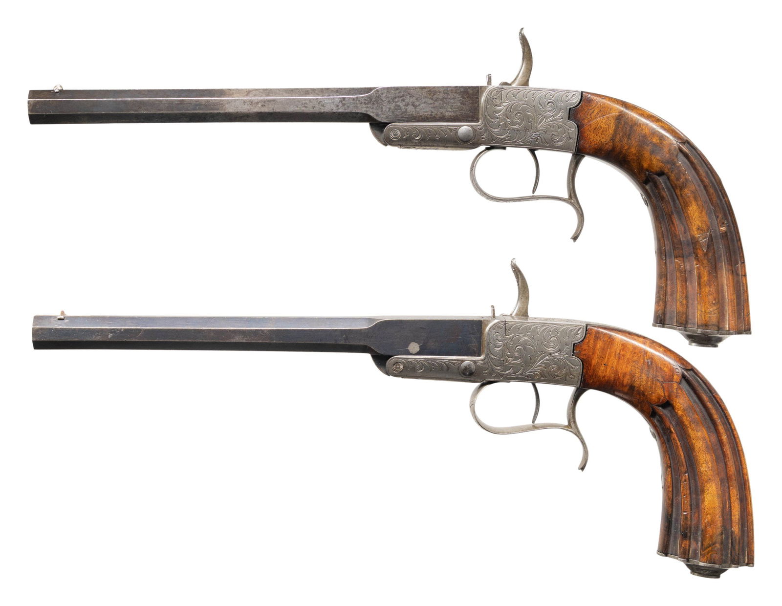 UNMARKED MATCHED PAIR OF INLINE PERCUSSION PARLOR (1 of 2)