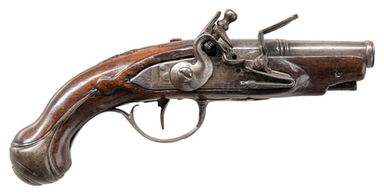 UNMARKED EUROPEAN FLINTLOCK PISTOL.