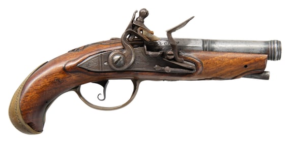 UNMARKED FLINTLOCK BOOT/BELT PISTOL.