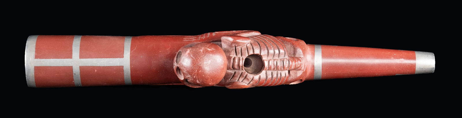 INDIAN CATLINITE EFFIGY PIPE. - 3