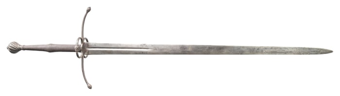 MASSIVE TWO HANDED BROADSWORD.