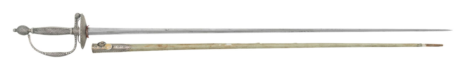 18TH CENTURY EUROPEAN SILVER HILTED SMALLSWORD (1 of 2)