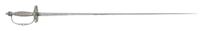 18TH CENTURY EUROPEAN SILVER HILTED SMALLSWORD.