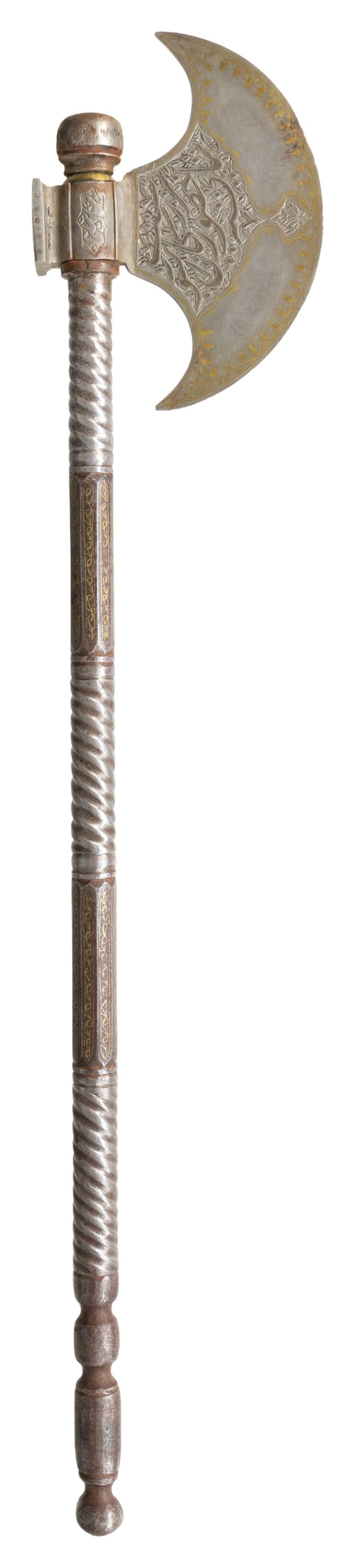 INDO-PERSIAN 19TH CENTURY STYLE STEEL AXE. (1 of 3)