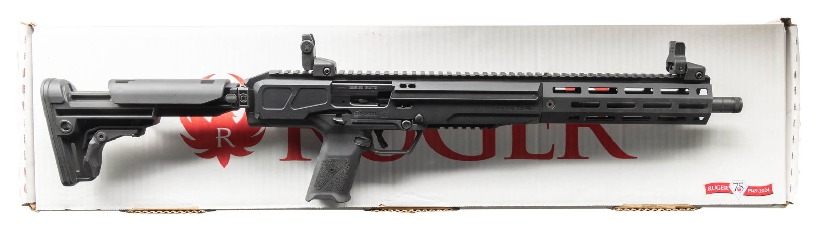 RUGER MODEL LC CARBINE SEMI-AUTO CARBINE.: Cal. 10MM Auto. S# 930-54381. Bbl. 16.25" cold hammer forged having 1 in 16" twist rate; threaded .578X28" with thread protector. Mfg. 2024 (2022 to date) as Model 19370 in Prescott, AZ with CNC machi
