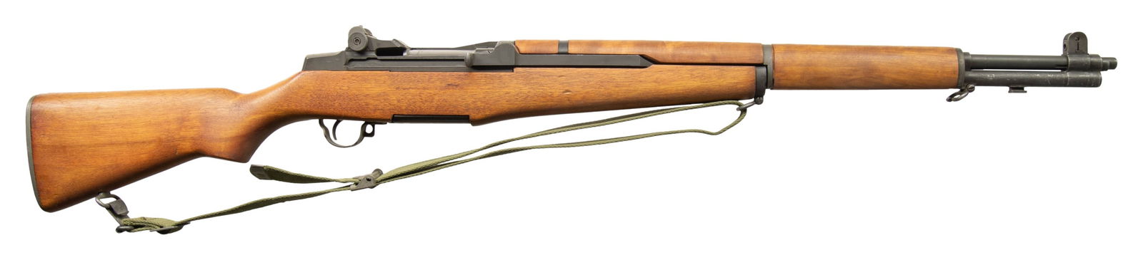 US SPRINGFIELD M1 GARAND SEMI-AUTO MILITARY RIFLE.: Cal. 30-06. S# 5917842. Bbl. 24". Barrel marked on right side "SA 9 55". Throat and muzzle gauge slightly over 2.0. Rifle has a very good appearance as arsenal reworked by Red River Army Depot. T105E1