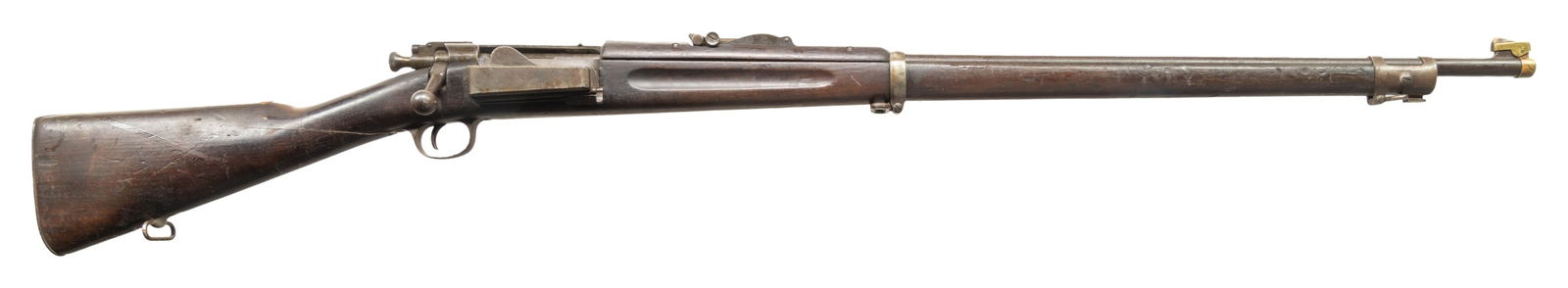 U.S. SPRINGFIELD MODEL 1898 KRAG BOLT ACTION MGM: STUDIO MARKED RIFLE. Cal. 30-40 Krag. S# 300131. Bbl. 30". In addition to the standard receiver markings, the receiver is marked on the right side "MGM" and on the left side "37 K". Rifle appears to b