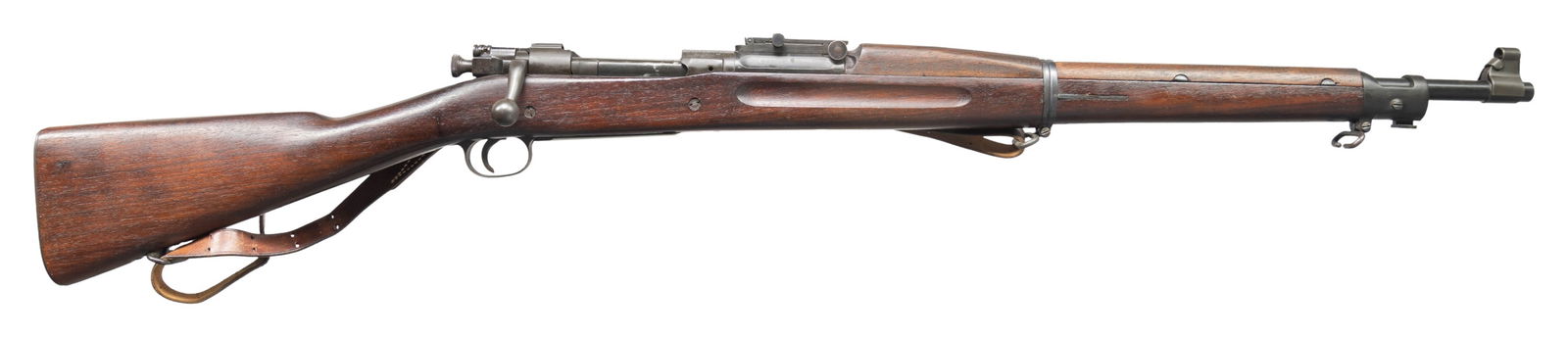 U.S. SPRINGFIELD MODEL 1903 BOLT-ACTION MILITARY: RIFLE. Cal. 30-06. S# 1213041. Bbl. 24". Barrel marked behind front sight "SA / flaming bomb / 1-21". Receiver is also produced in 1921. Ladder rear sight without volley notch with flat windage and el