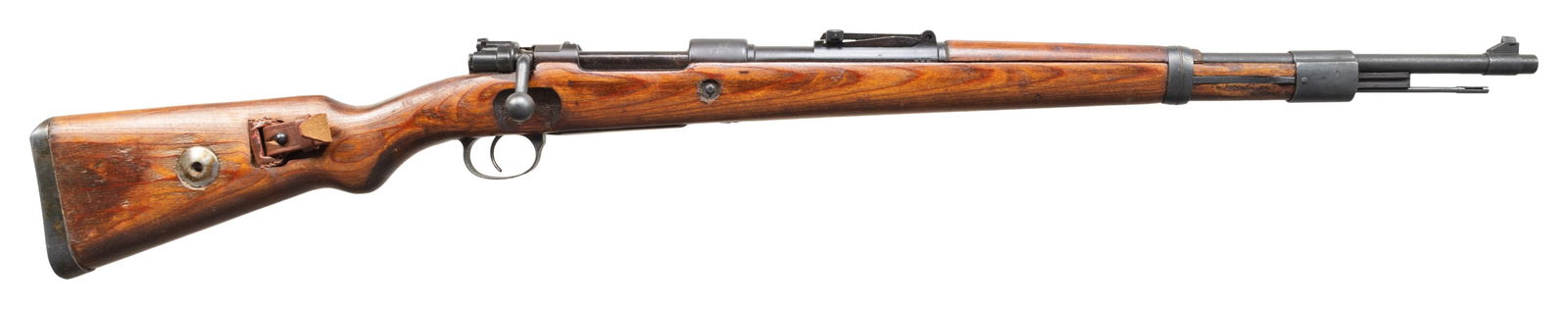 SOVIET CAPTURE JP SAUER K98K BOLT ACTION RIFLE.: Cal. 8mm Mauser. S# 9847. Bbl. 23 1/2" with TGI import marking. Standard K98k sights. Original matching German numbers on receiver, bbl. & front sight. Soviet force matched numbers on stock, bolt part