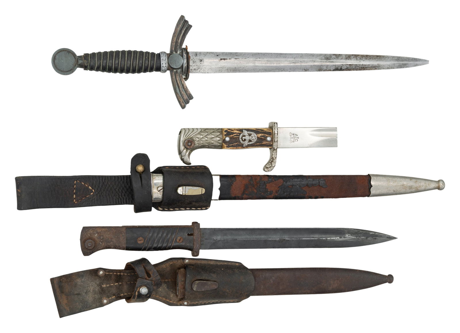 3 WWI GERMAN EDGED WEAPONS. (1 of 2)