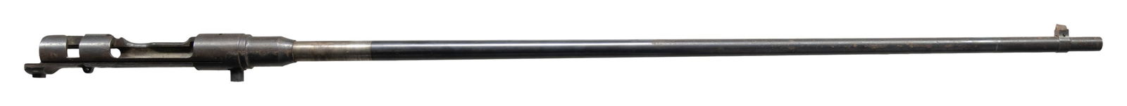T38 ARISAKA BARRELED ACTION.: Cal. 6.5 Jap. S# 911850. Bbl. 31". This lot consists of a barreled Type 38 receiver with front sight & separate dust cover that is numbered differently than receiver's assembly number. No other parts