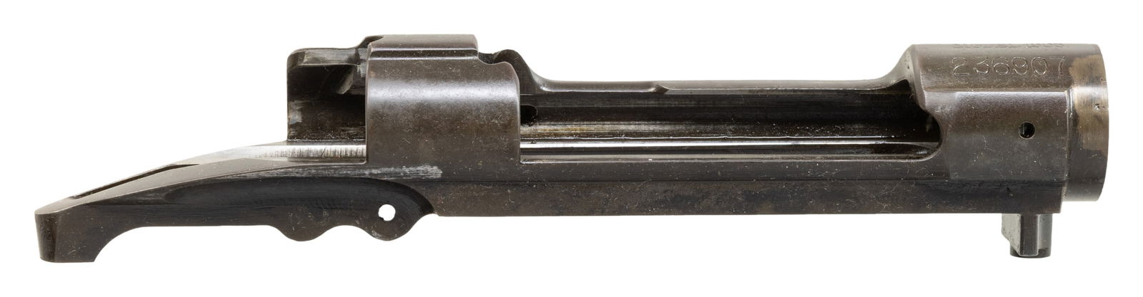 U.S. WWI ERA ROCK ISLAND ARSENAL 1903 RECEIVER.: S# 236907. Receiver is likely re-purposed from a drill rifle as there are two areas where welding has been ground smooth on the front top edge of the receiver ring. Receiver is marked "U.S. / ROCK ISL