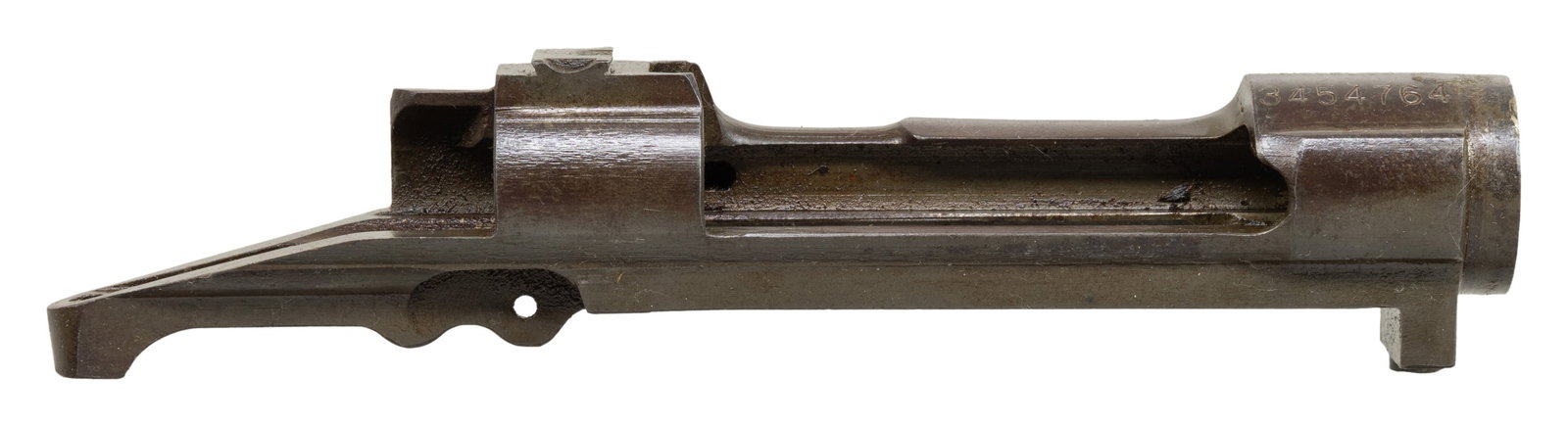 U.S. REMINGTON MODEL 1903-A3 RECEIVER.: S# 3454764. Receiver likely re-purposed from drill rifle. Two areas of arc welding have been partially removed from forward edge of receiver ring. Receiver marked "U.S. / REMINGTON / MODEL 03-A3".