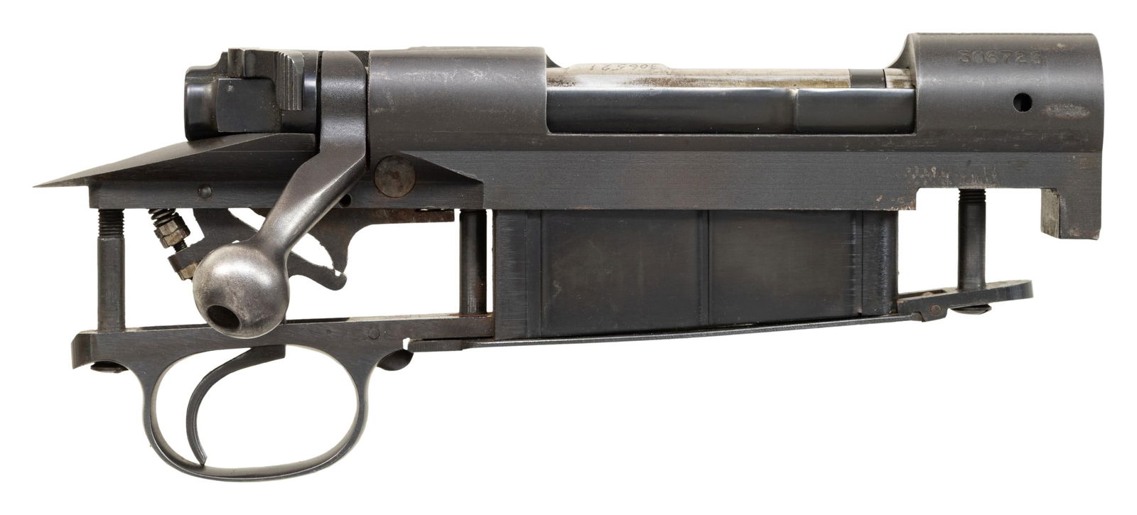 COMPLETE PRE-64 WINCHESTER MODEL 70 BOLT ACTION: RIFLE RECEIVER. Cal. N/A. S# 306725. Bbl. N/A. Model 70 bolt action rifle receiver originally mfg. in 1954. Receiver exhibits standard factory markings consisting of the Winchester trademark logo on