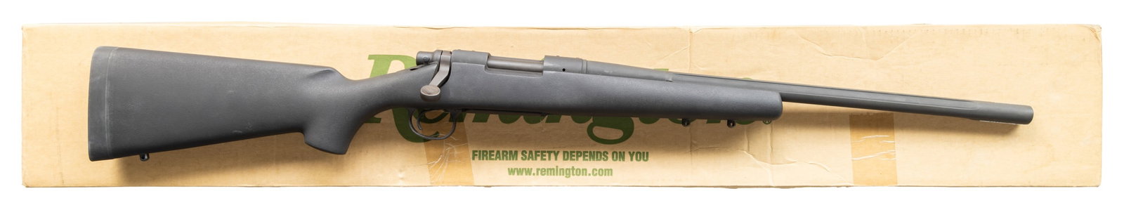 NEAR NEW REMINGTON MODEL 700 LTR 6.8MM REMINGTON: SPC BOLT ACTION RIFLE WITH MATCHING FACTORY BOX. Cal. 6.8mm Rem. SPC. S# G6514842. Bbl. 20". Model 700 LTR (Light Tactical Rifle) bolt action rifle mfg. by Remington. Left side of the bbl. is marked w