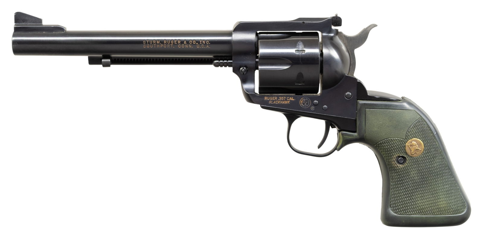 RUGER OLD MODEL 357 BLACKHAWK REVOLVER. (1 of 2)