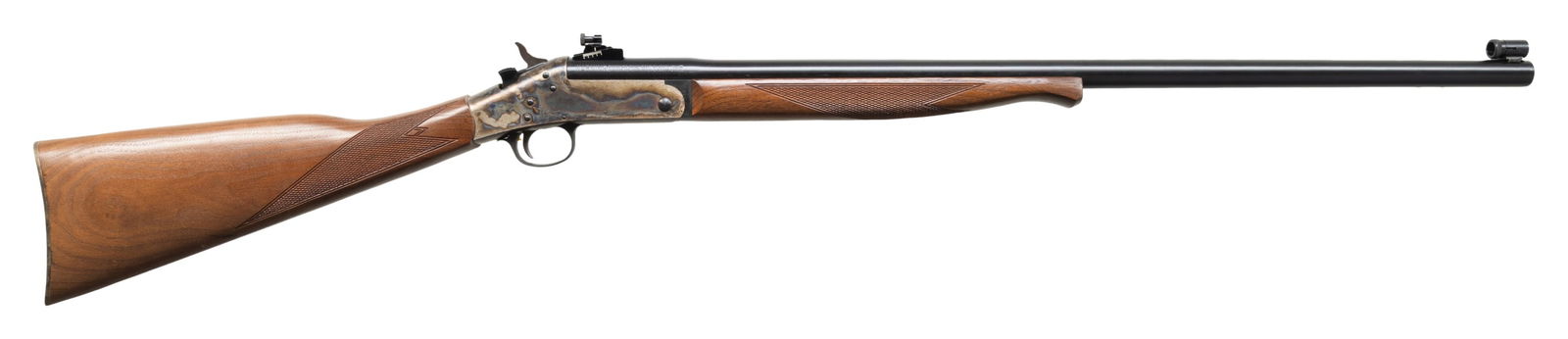 HARRINGTON & RICHARDSON MODEL 1871 SINGLE SHOT: BREAK ACTION RIFLE. Cal. 38-55 Win. S# HU212661. Bbl. 28 1/16". Model 1871 single shot break action rifle mfg. by Harrington & Richardson. Left side of the bbl. is marked "~MODEL 1871~/ CAL. 38-55