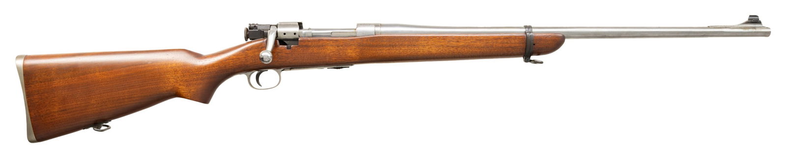 U.S. SPRINGFIELD MODEL 1922 M2 SPORTERIZED BOLT: ACTION TRAINING RIFLE. Cal. 22 LR. S# 12376. Bbl. 24". Barrel is in the white with no visible markings. Receiver ring marked on top "U.S. / SPRINGFIELD / ARMORY / CAL. .22 M2". Professional appearing