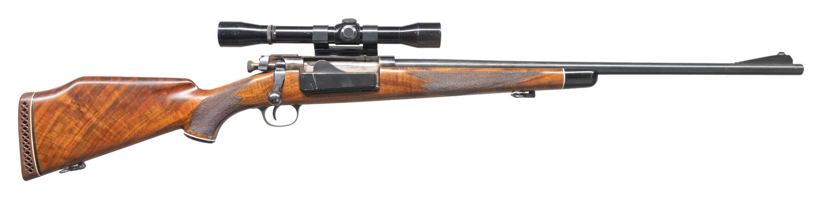 U.S. SPRINGFIELD SPORTERIZED MODEL 1898 KRAG BOLT: ACTION RIFLE. Cal. 30-40 Krag. S# 241128. Bbl. 22 3/4". Rifle has been professionally sporterized by shortening the original barrel, replacing the original stock with a checkered sporting style and