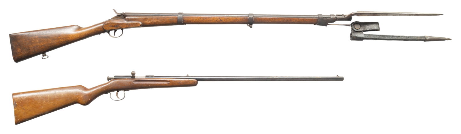 LOT OF 2 EUROPEAN RIMFIRE RIFLES. (1 of 6)