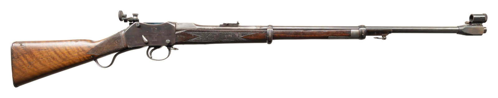 C. G. BONEHILL S.M.R.C. SPECIAL 22 LR TARGET: MARTINI RIFLE. Cal. 22 LR. S# 24365 (HRB S# 111.70). This rifle was originally mfg. 1893 by the Henry RIfle Barrel Co. (H.R.B. Co.) as a cavalry carbine, then converted by C.G. Bonehill Co. of