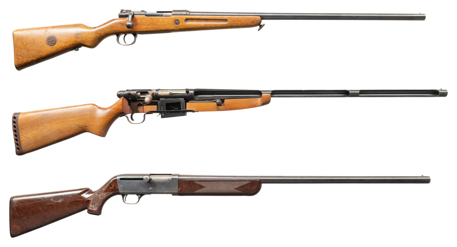 LOT OF 3 BOLT ACTION SHOTGUNS. (1 of 11)