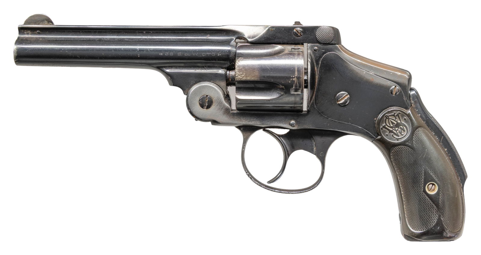 SMITH & WESSON 38 SAFETY HAMMERLESS REVOLVER. (1 of 2)