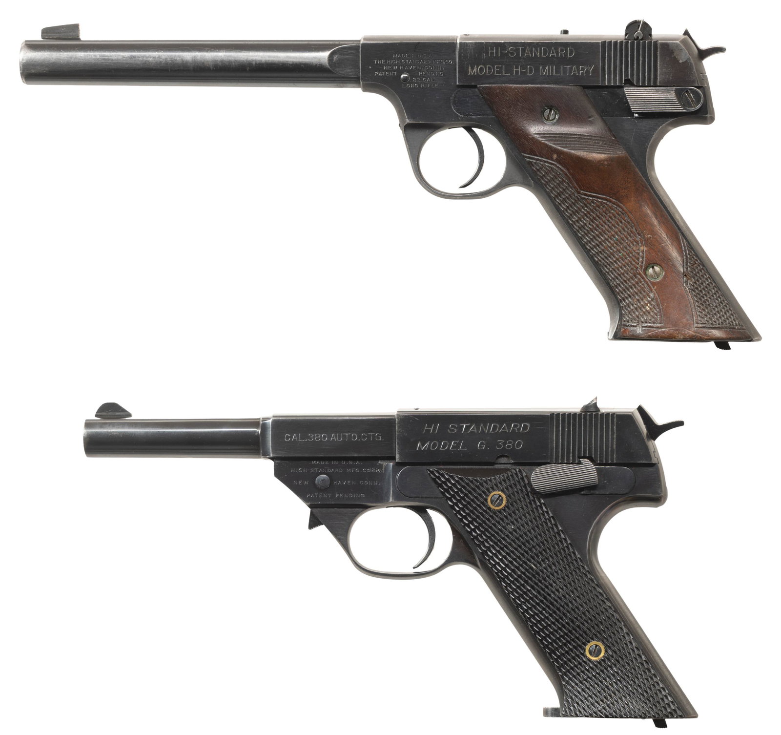 LOT OF TWO HIGH STANDARD SEMI AUTO PISTOLS. (1 of 5)