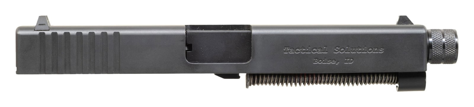 TACTICAL SOLUTIONS TSG-22 GLOCK 17/22 .22 LR: CONVERSION UNIT. Glock 17/22 compatible TSG-22 .22 LR conversion unit mfg. by Tactical Solutions. Left side of the slide is marked with Tactical Solutions logo, followed by "TSG-22/ .22 LR" and "17/22