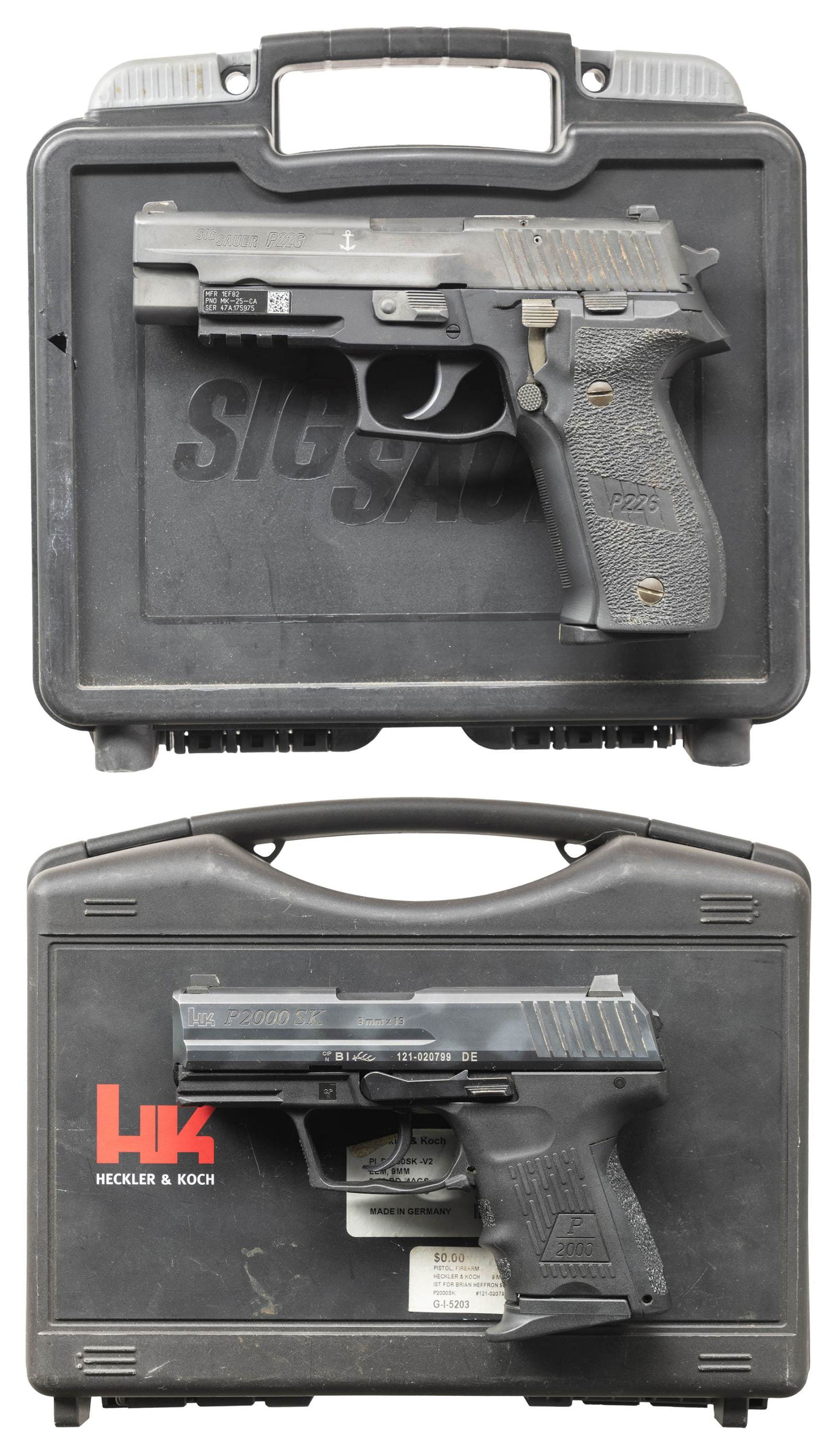 LOT OF TWO 9MM SEMI AUTO PISTOLS. (1 of 5)