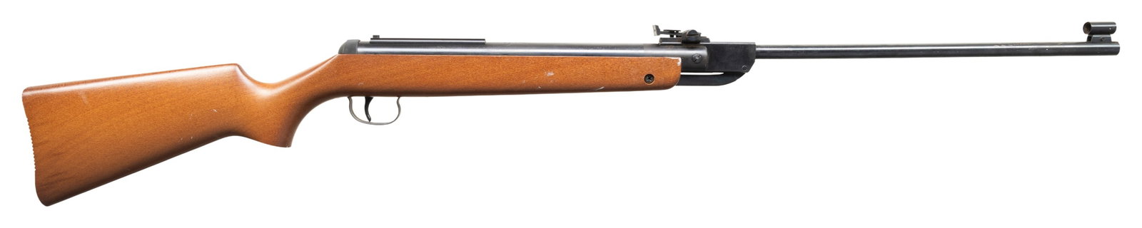 WEST GERMAN RWS DIANA MODEL 34 SINGLE SHOT AIR: PELLET RIFLE. Cal. .177/.22. S# 01012052. Bbl. 19 7/16". Diana Model 34 single shot air pellet rifle mfg. in West Germany by RWS in 1991. Left side of the bbl. is marked with the S#, followed by the e
