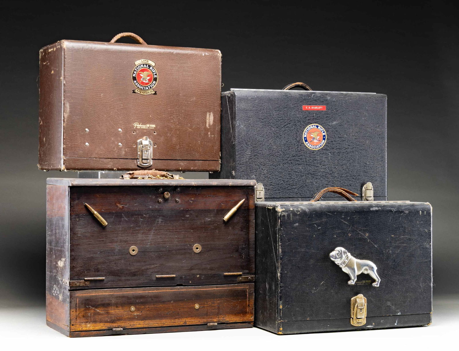 LOT OF 3 VINTAGE PISTOL RANGE CASES & 1 VINTAGE (1 of 2)