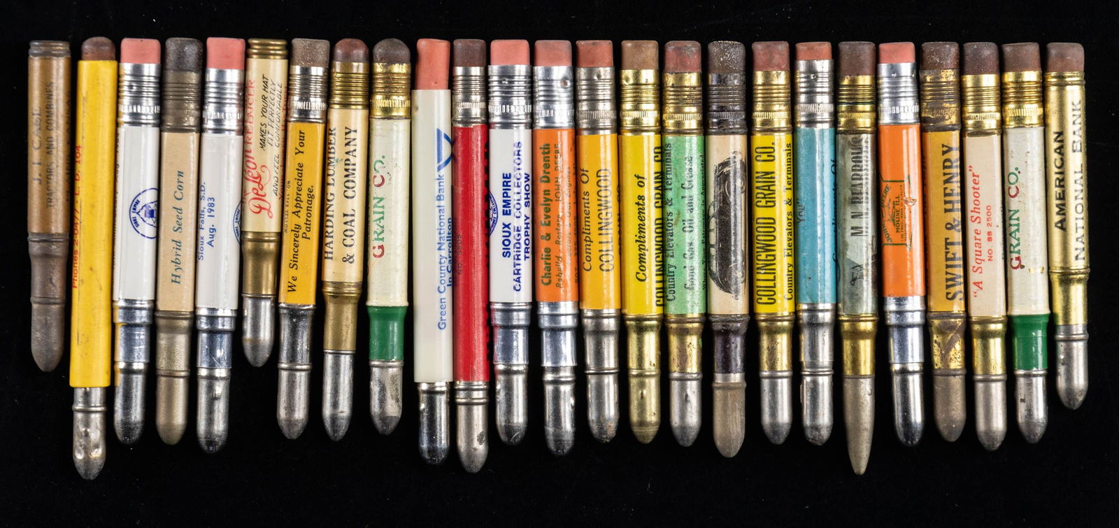 25 ADVERTISING BULLET PENCIL CASES. (1 of 1)