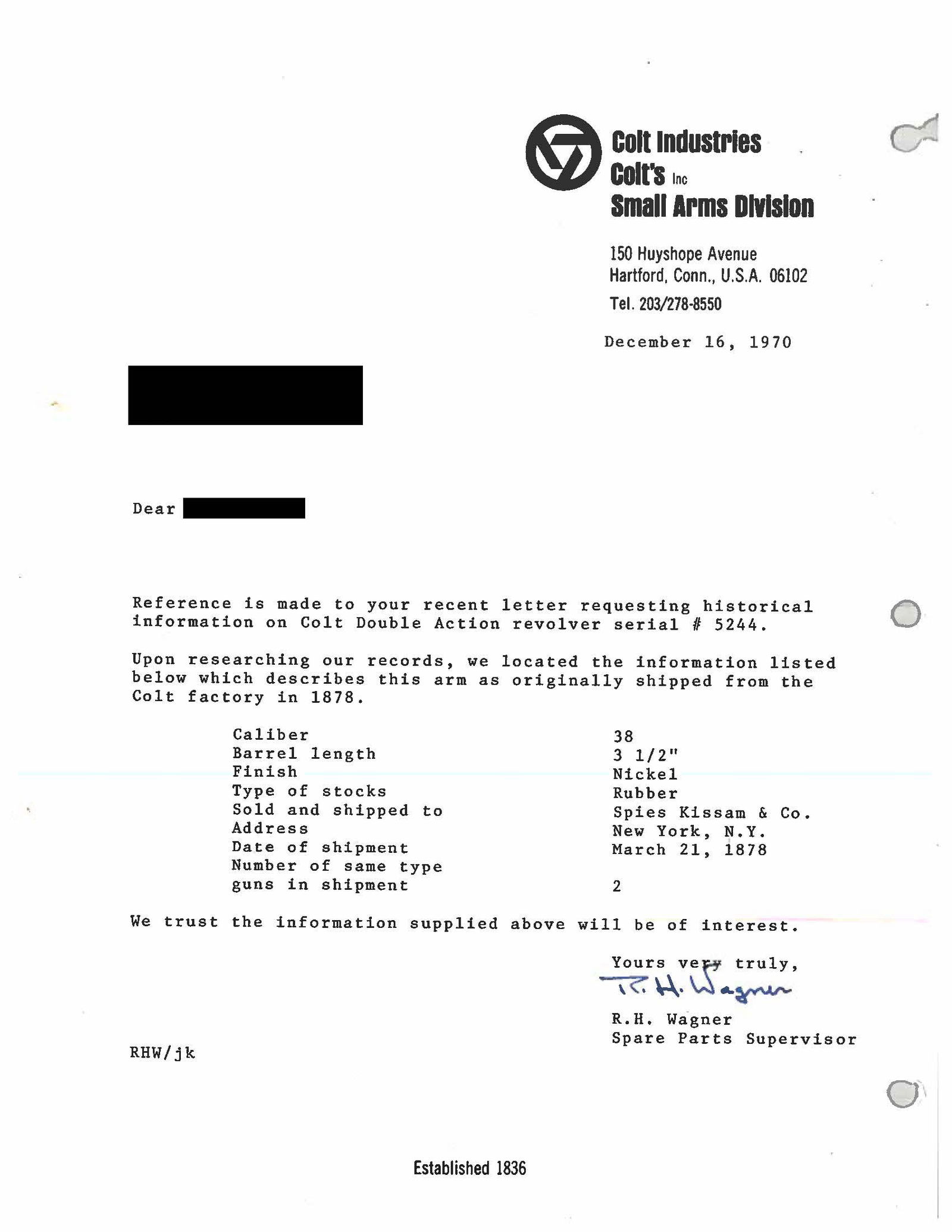 EARLY COLT MODEL 1877 "LIGHTNING" ETCHED PANEL - 3