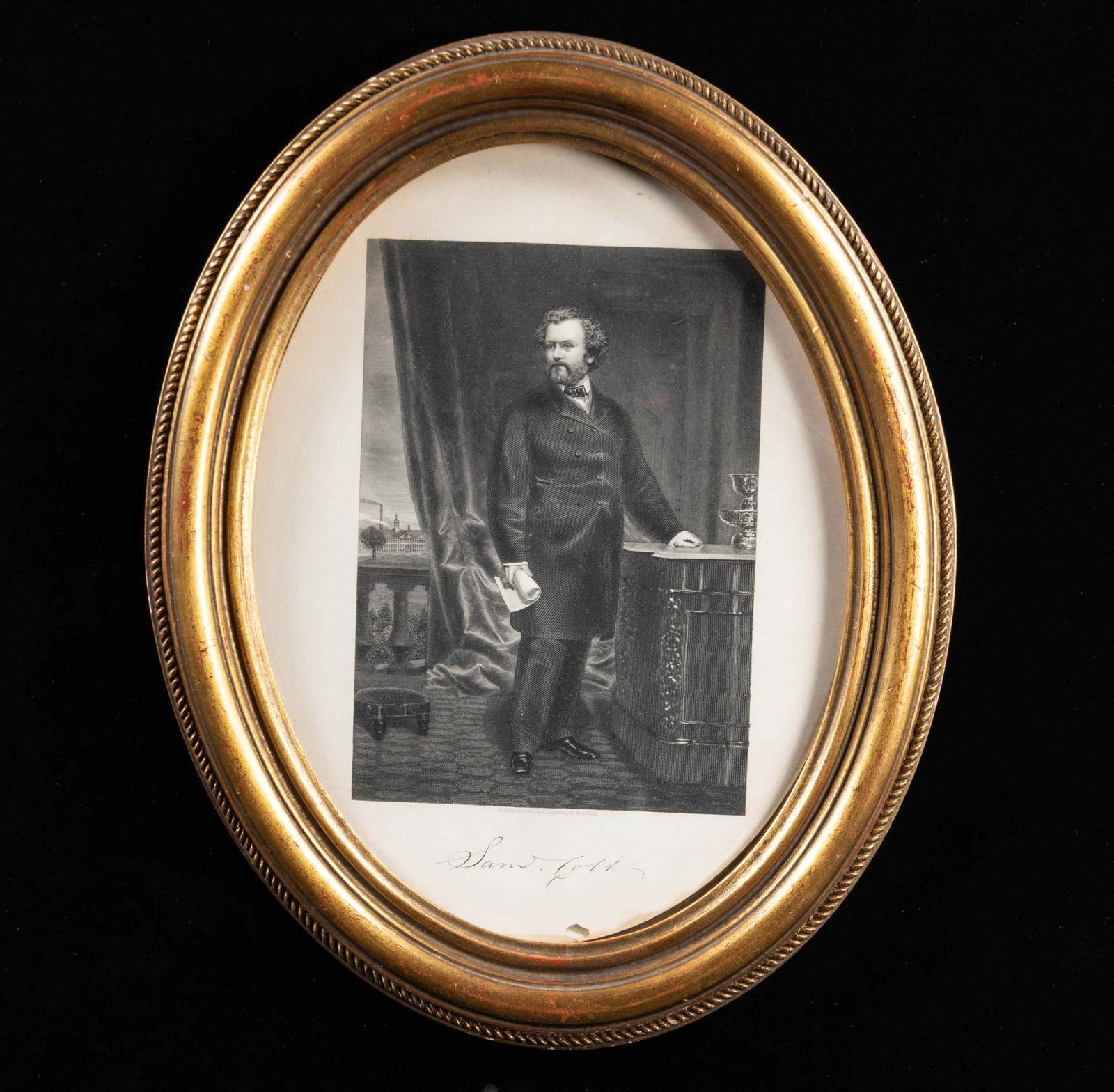 FRAMED PRINT PORTRAIT OF SAMUEL COLT. (1 of 3)