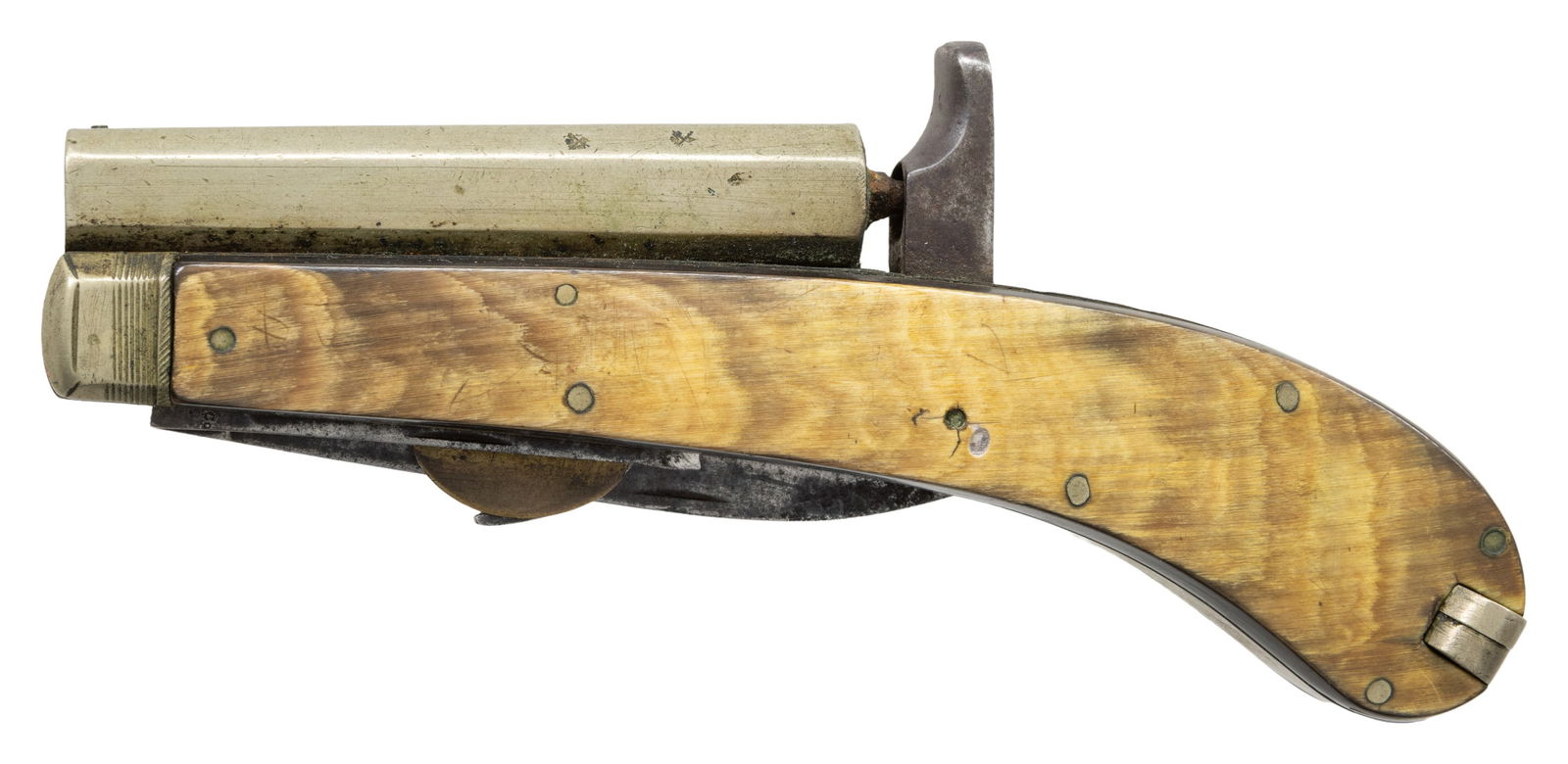 BRITISH PERCUSSION KNIFE PISTOL. (1 of 2)