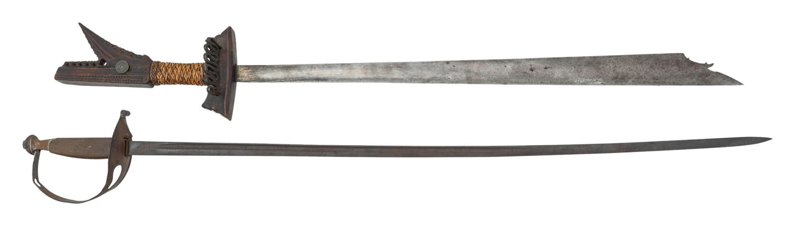 PAIR OF VINTAGE SWORDS. (1 of 2)